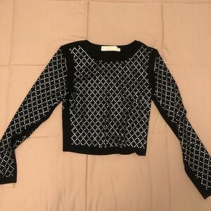 Black rhinestone crop top